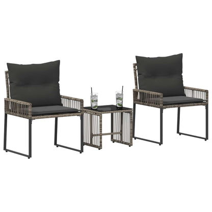 Set di Mobili da Esterno 7 pcs Grigio e Grigio Scuro polyrattan | homemem39