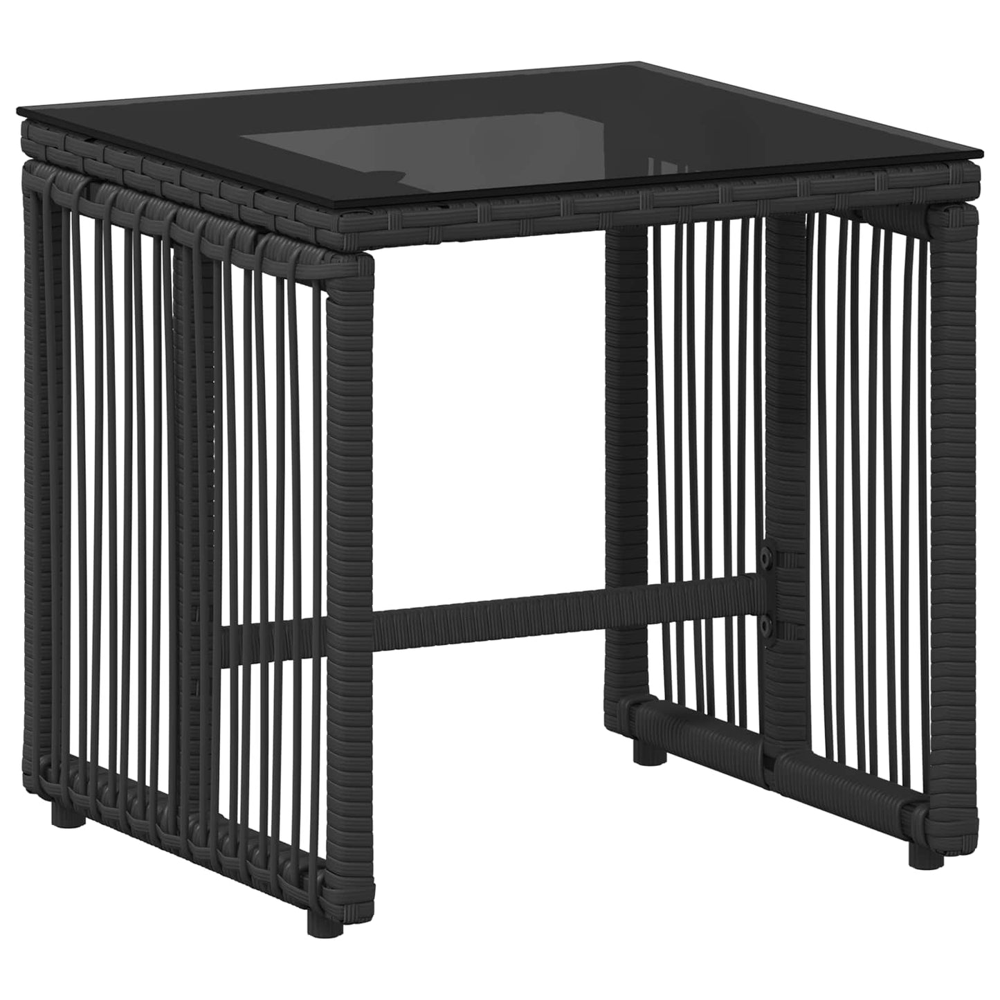 Set di Mobili da Esterno 7 pcs Nero e Turchese polyrattan