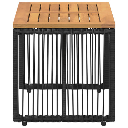 Tavolo da Esterno Nero e Marrone 80 x 40 x 40 cm polyrattan
