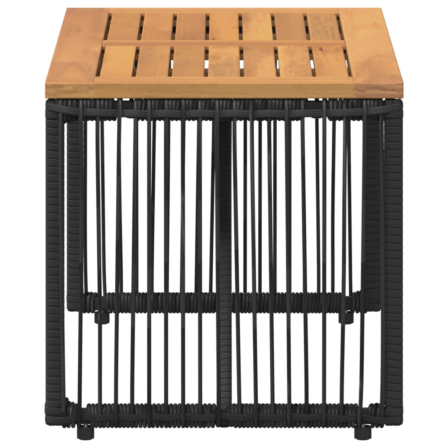 Tavolo da Esterno Nero e Marrone 80 x 40 x 40 cm polyrattan