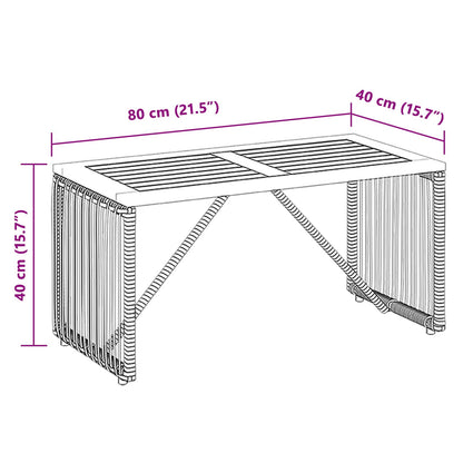 Tavolo da Esterno Nero e Marrone 80 x 40 x 40 cm polyrattan | homemem39
