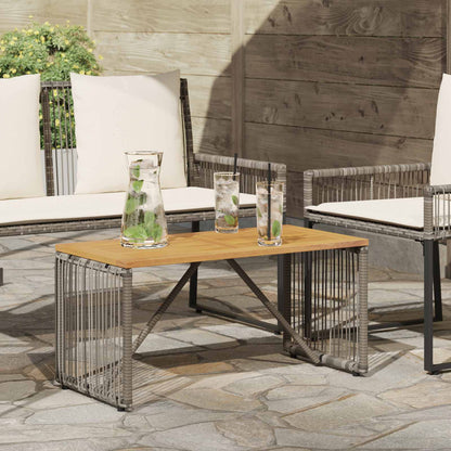 Tavolo da Esterno Grigio e Marrone 80 x 40 x 40 cm polyrattan