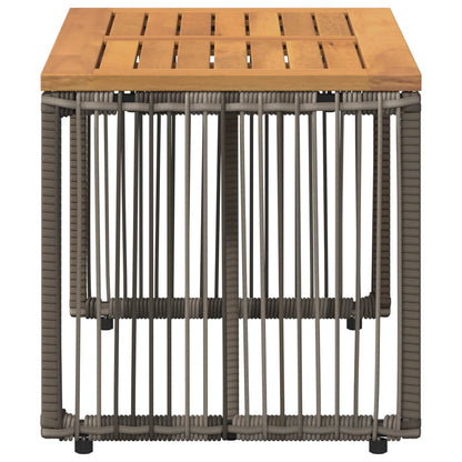 Tavolo da Esterno Grigio e Marrone 80 x 40 x 40 cm polyrattan