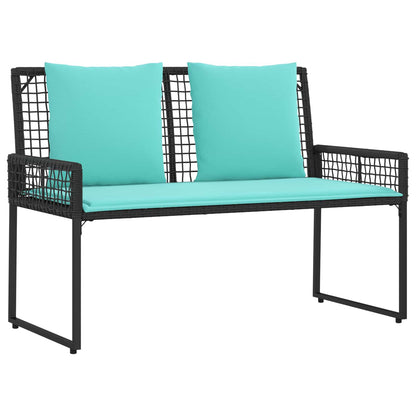 Set di Mobili da Esterno con cuscino 4 pcs Nero e Turchese | homemem39