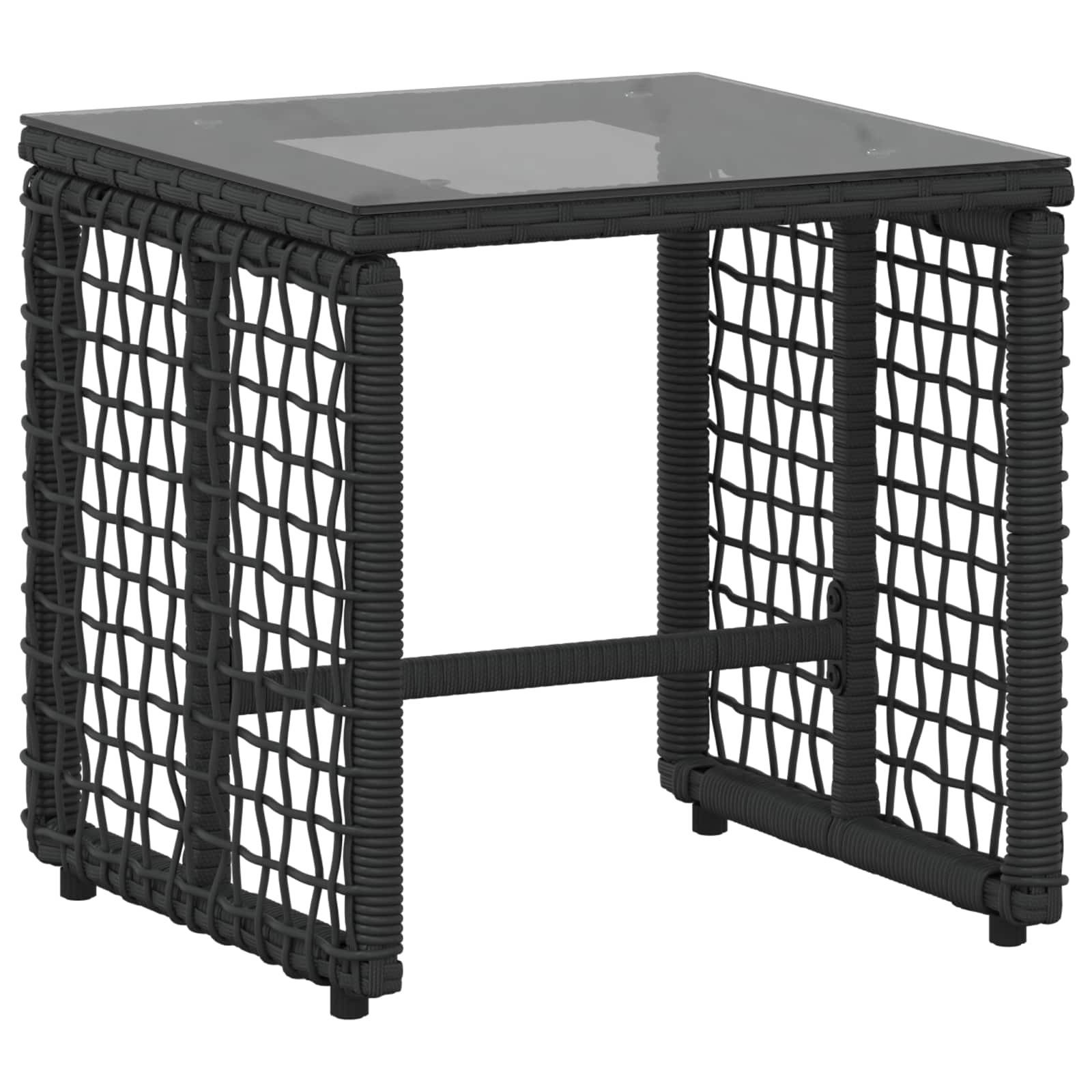 Set di Mobili da Esterno con cuscino 5 pcs Nero e Bianco | homemem39