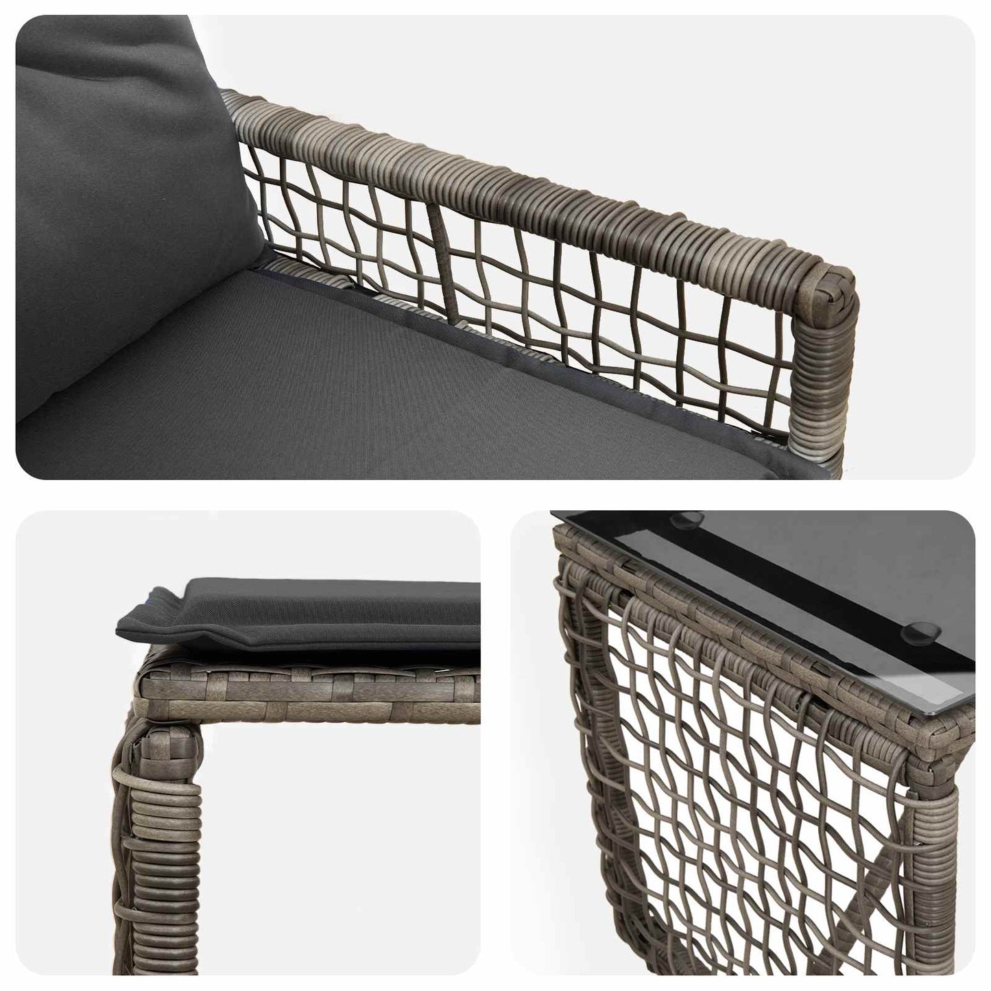 Set di Mobili da Esterno con cuscino 5 pcs Grigio | homemem39