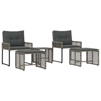 Set di Mobili da Esterno con cuscino 5 pcs Grigio