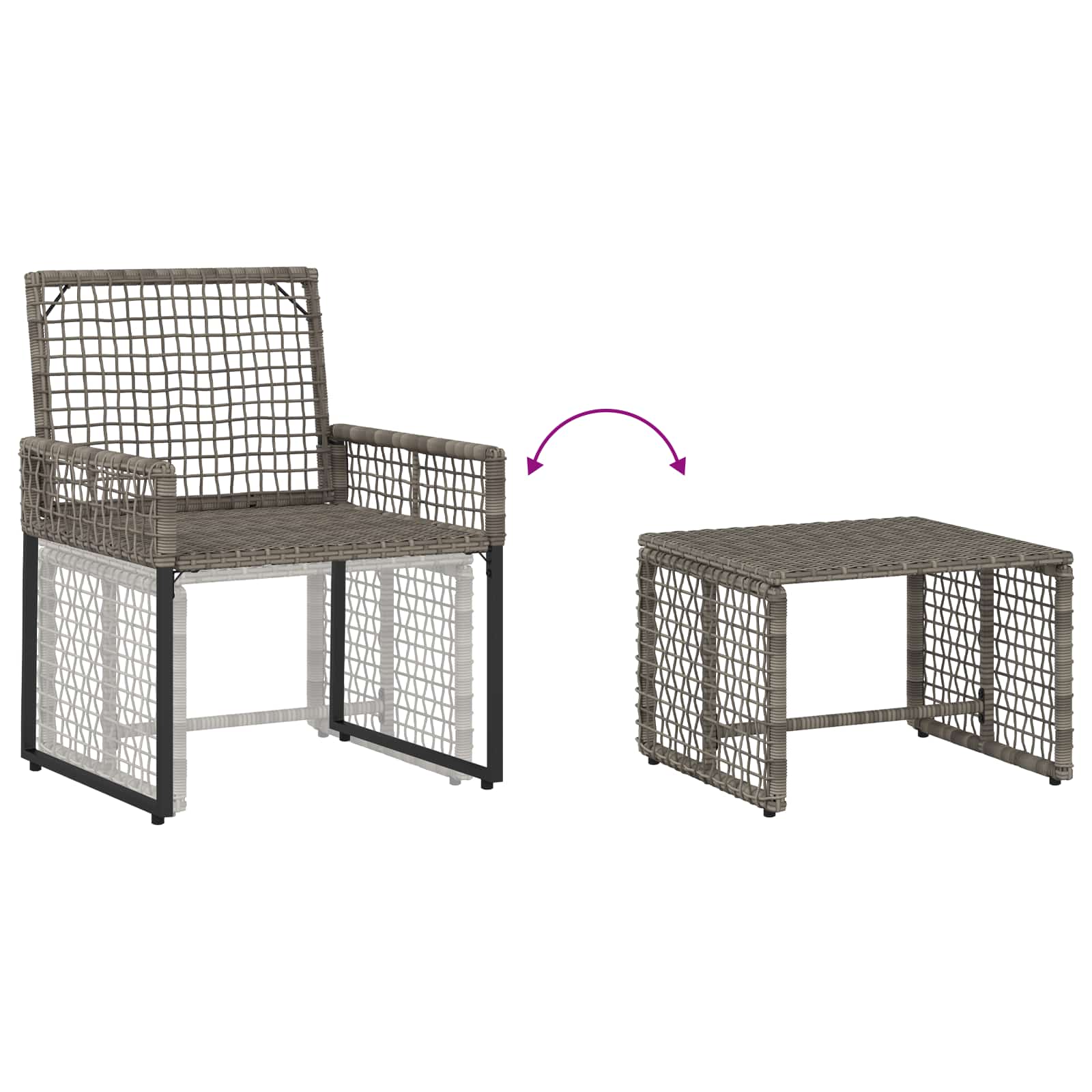 Set di Mobili da Esterno con cuscino 5 pcs Grigio | homemem39
