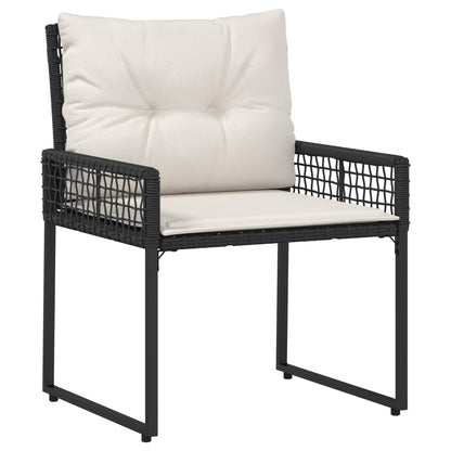 Set di Mobili da Esterno con cuscino 3 pcs Nero e Bianco | homemem39