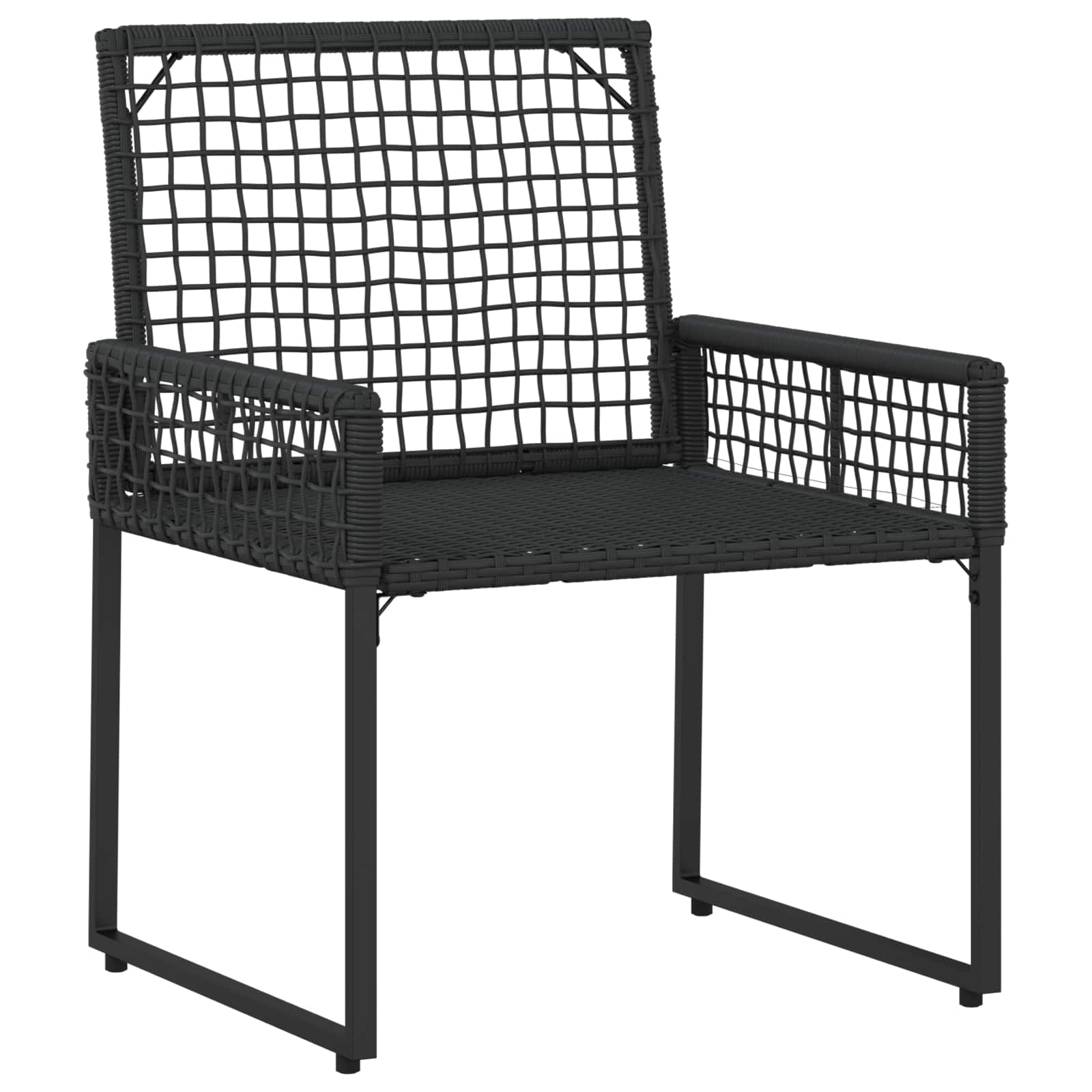 Set di Mobili da Esterno con cuscino 3 pcs Nero e Bianco | homemem39