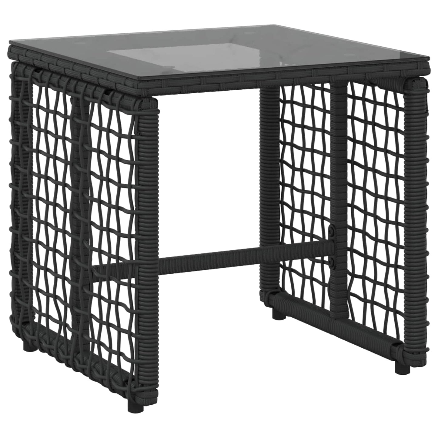 Set di Mobili da Esterno con cuscino 3 pcs Nero e Bianco | homemem39