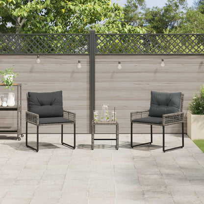 Set di Mobili da Esterno con cuscino 3 pcs Grigio | homemem39