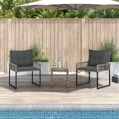 Set di Mobili da Esterno con cuscino 3 pcs Grigio | homemem39