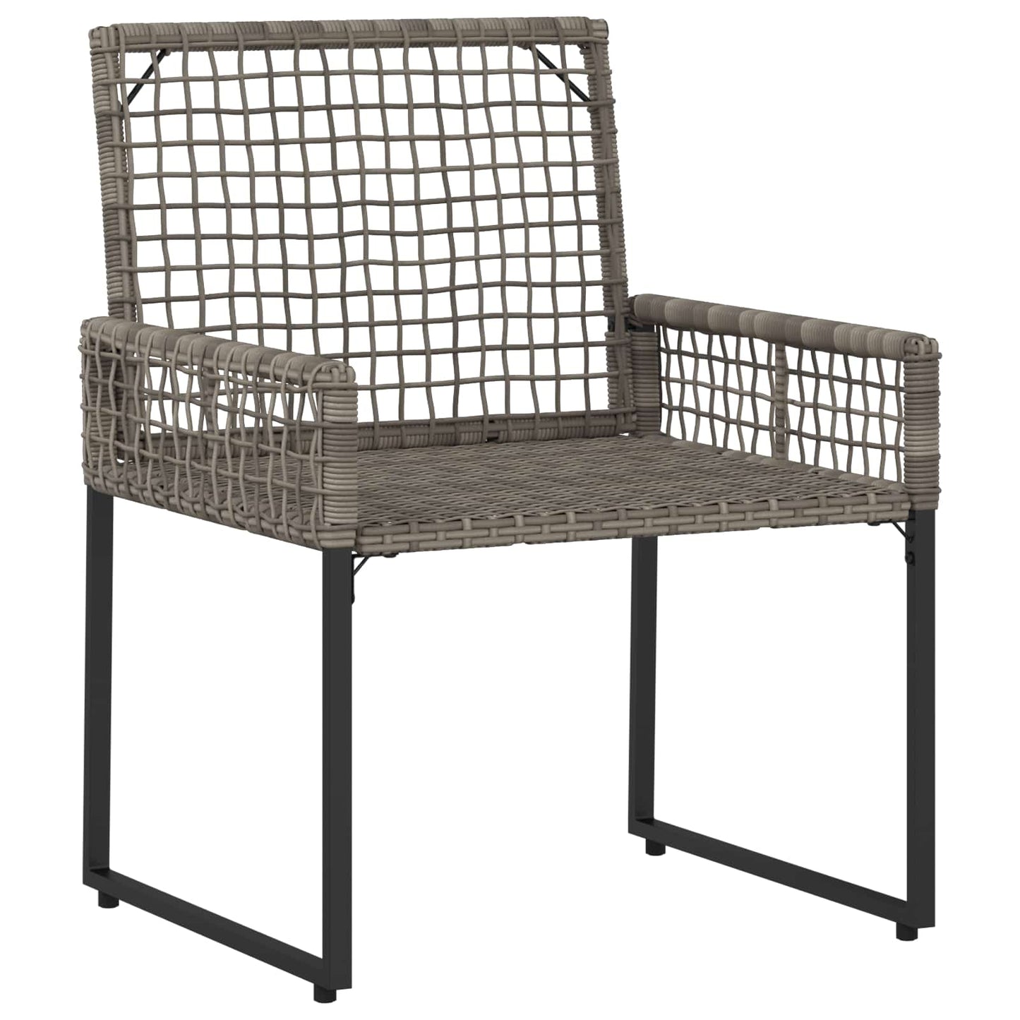 Set di Mobili da Esterno con cuscino 3 pcs Grigio e Blu Navy | homemem39