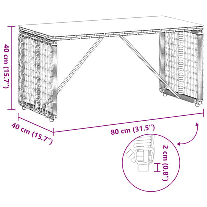 Tavolo da Esterno Grigio e Nero 80 x 40 x 40 cm | homemem39