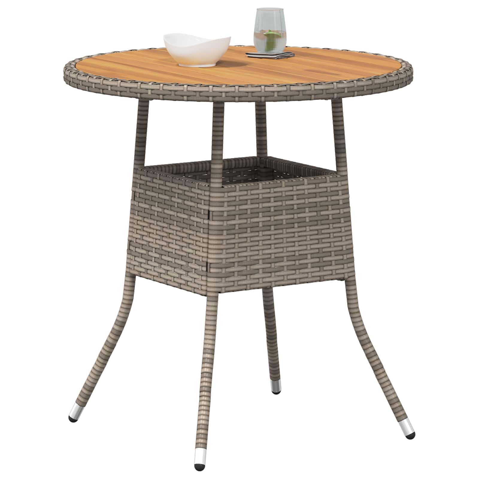 Tavolo per la cena Grigio e Acacia 70 x 70 x 73 cm | homemem39