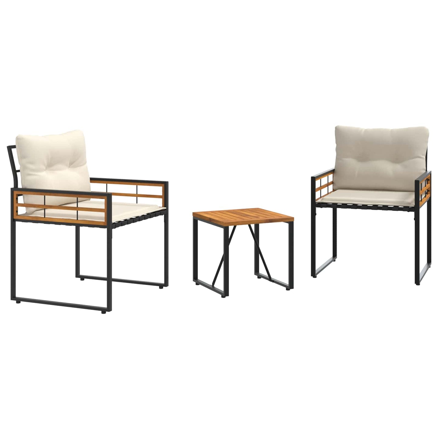 Set di Mobili da Esterno con cuscino 3 pcs Crema | homemem39