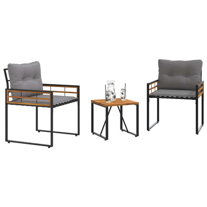 Set di Mobili da Esterno con cuscino 3 pcs Grigio chiaro