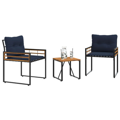 Set di Mobili da Esterno con cuscino 3 pcs Navy | homemem39
