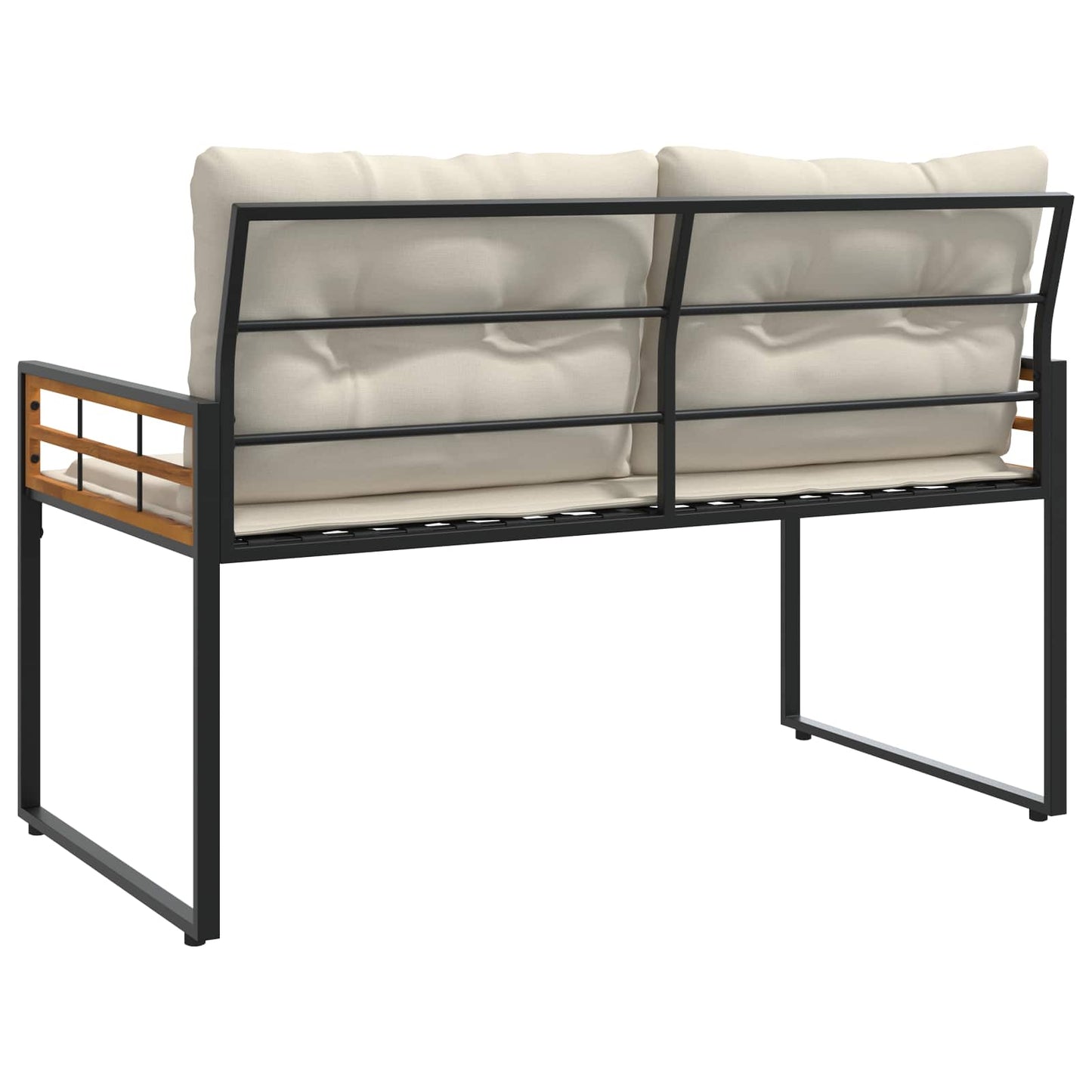 Panchetta in Legno a Strati con cuscino Crema 114 x 55 x 77 cm | homemem39