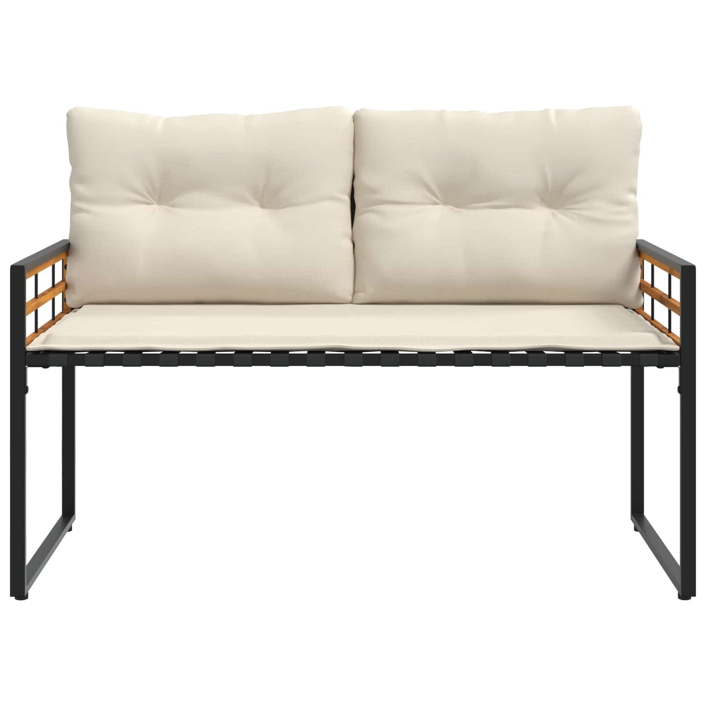 Panchetta in Legno a Strati con cuscino Crema 114 x 55 x 77 cm | homemem39