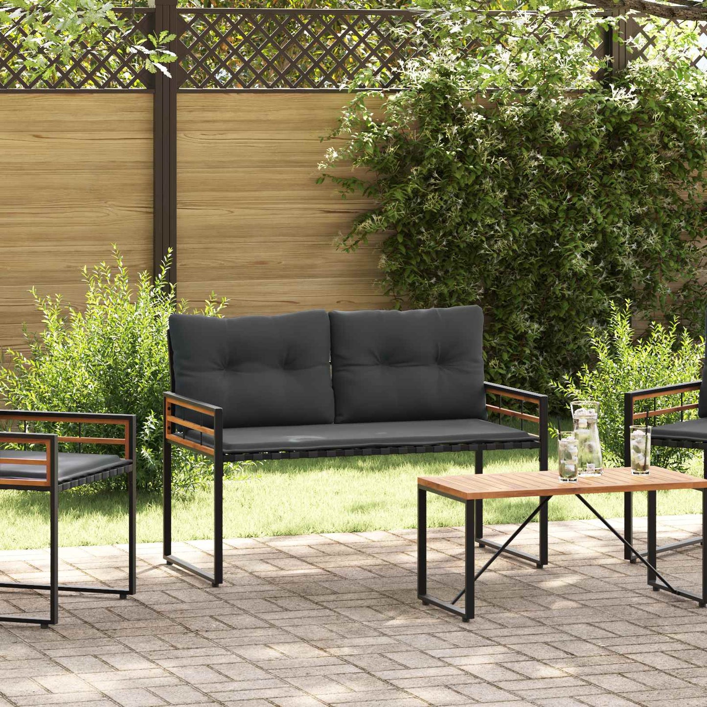Panchetta in Legno a Strati Grigio tenue 114 x 55 x 77 cm