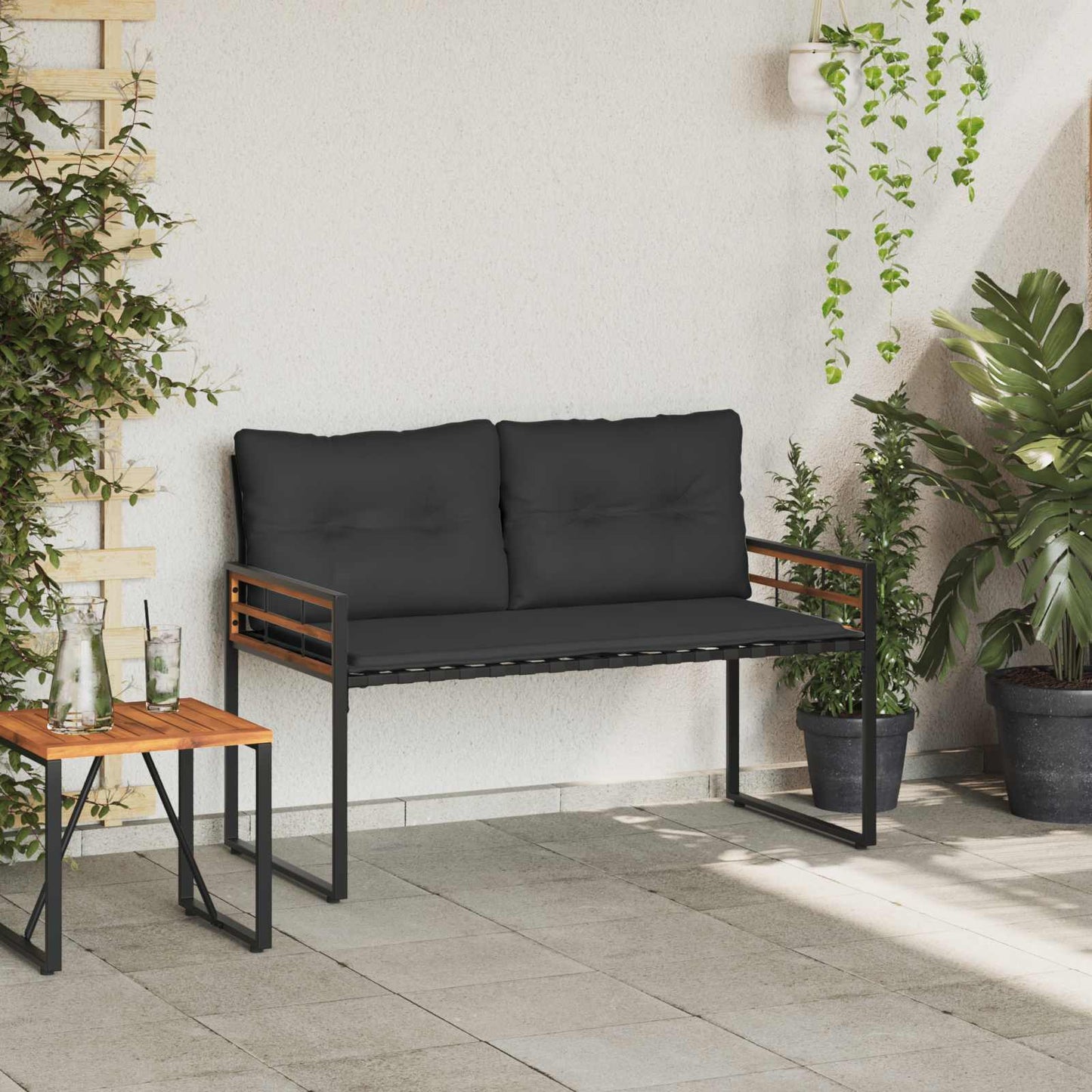 Panchetta in Legno a Strati Grigio tenue 114 x 55 x 77 cm
