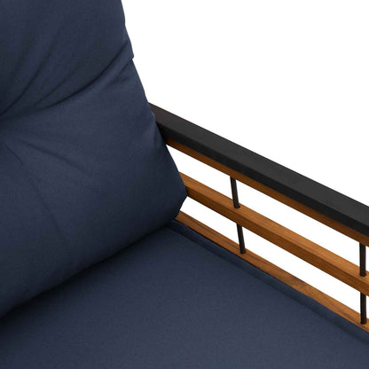 Panchetta in Legno a Strati con cuscino Navy 114 x 55 x 77 cm | homemem39