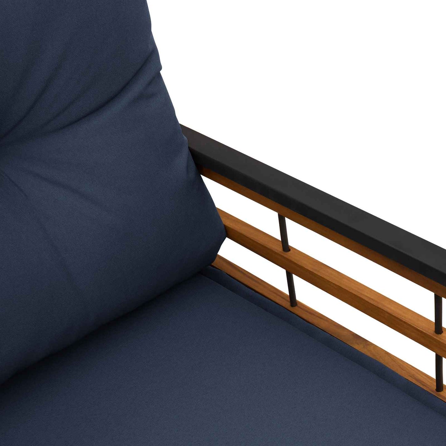 Panchetta in Legno a Strati con cuscino Navy 114 x 55 x 77 cm