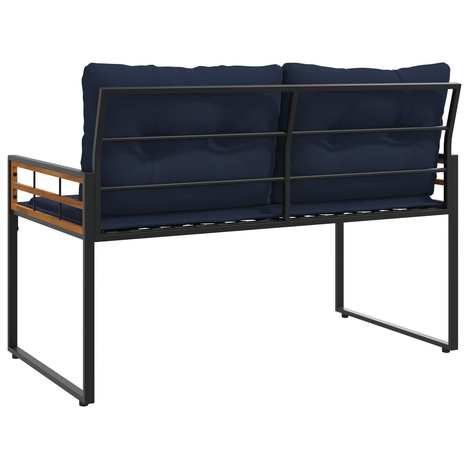 Panchetta in Legno a Strati con cuscino Navy 114 x 55 x 77 cm | homemem39