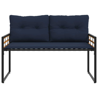 Panchetta in Legno a Strati con cuscino Navy 114 x 55 x 77 cm | homemem39