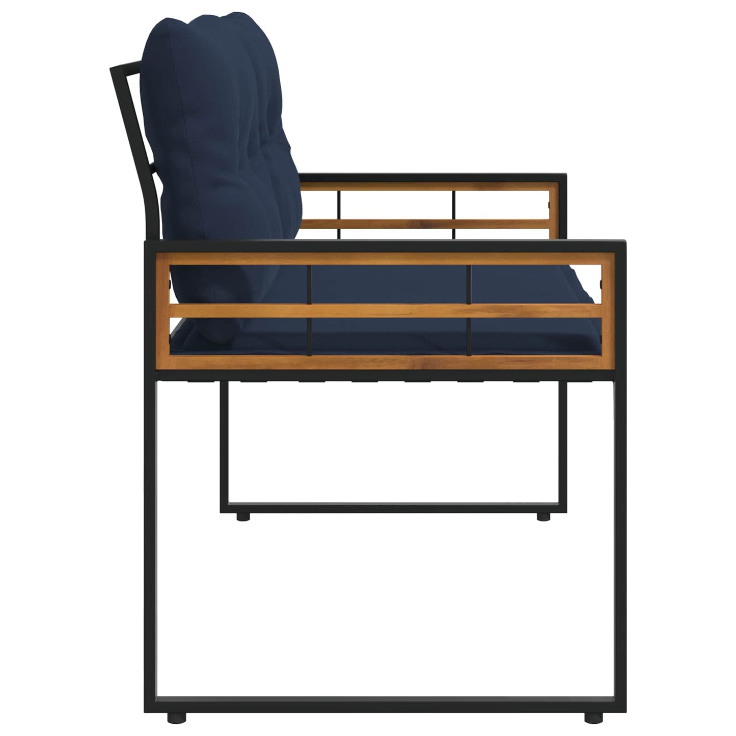 Panchetta in Legno a Strati con cuscino Navy 114 x 55 x 77 cm | homemem39