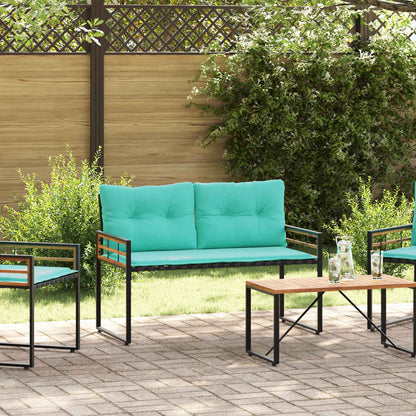 Panchetta in Legno a Strati Turchese 114 x 55 x 77 cm | homemem39