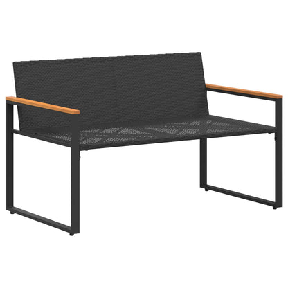 panchina Nero e Bianco Crema 115 x 65 x 72 cm Rattan | homemem39