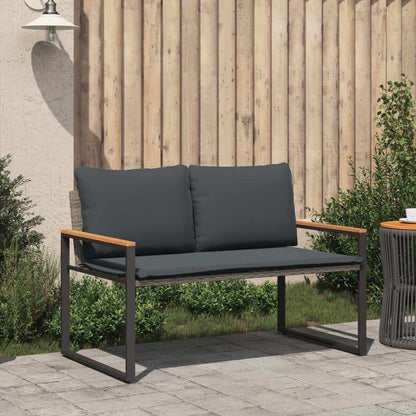 panchina Grigio e Grigio Scuro 115 x 65 x 72 cm Rattan