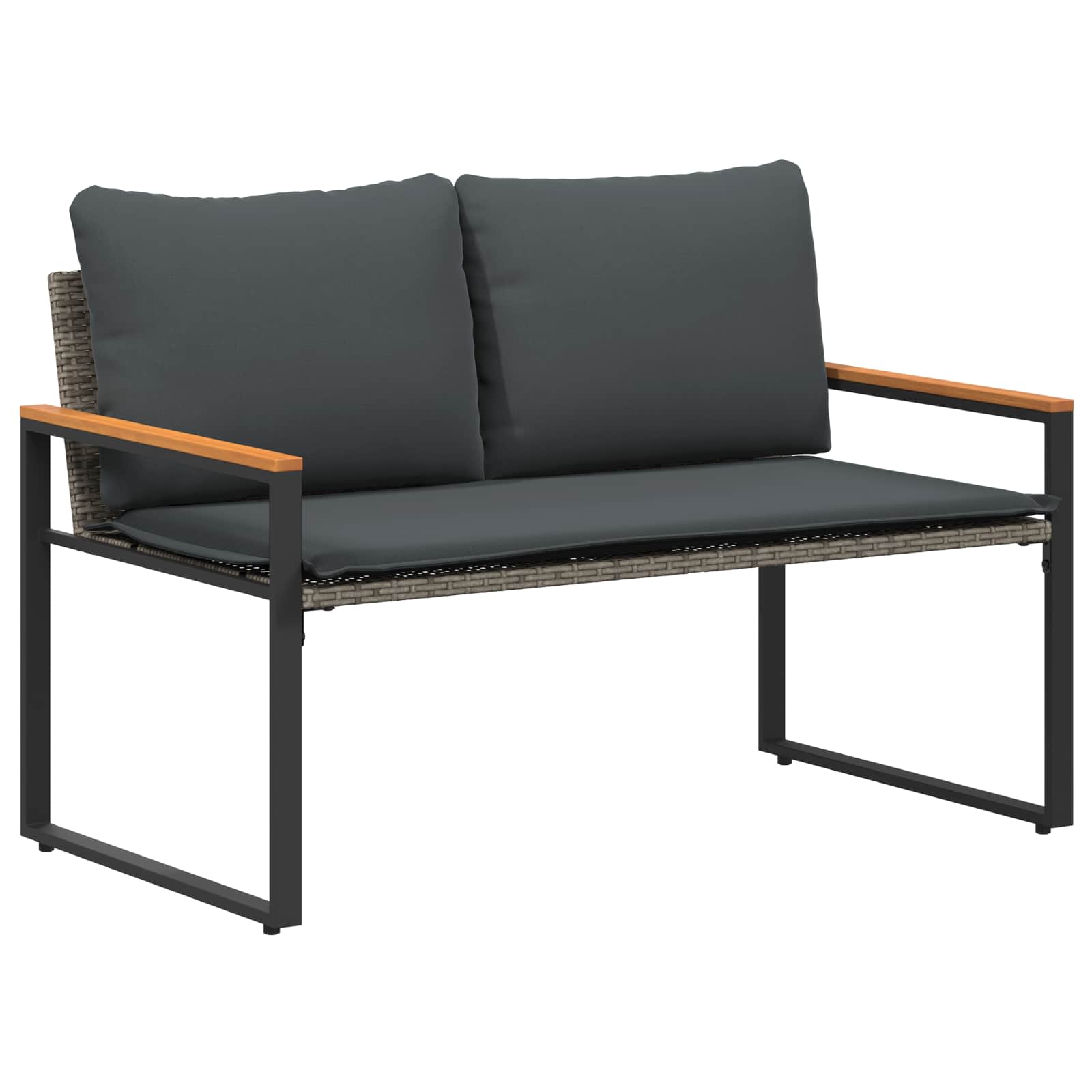 panchina Grigio e Grigio Scuro 115 x 65 x 72 cm Rattan | homemem39