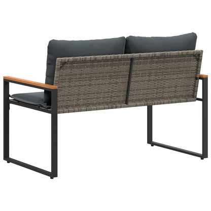 panchina Grigio e Grigio Scuro 115 x 65 x 72 cm Rattan | homemem39