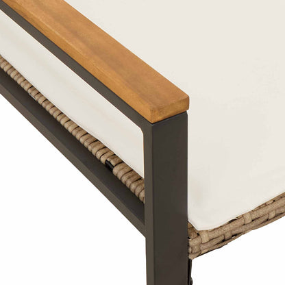panchina Beige e Bianco Crema 115 x 65 x 72 cm Rattan | homemem39