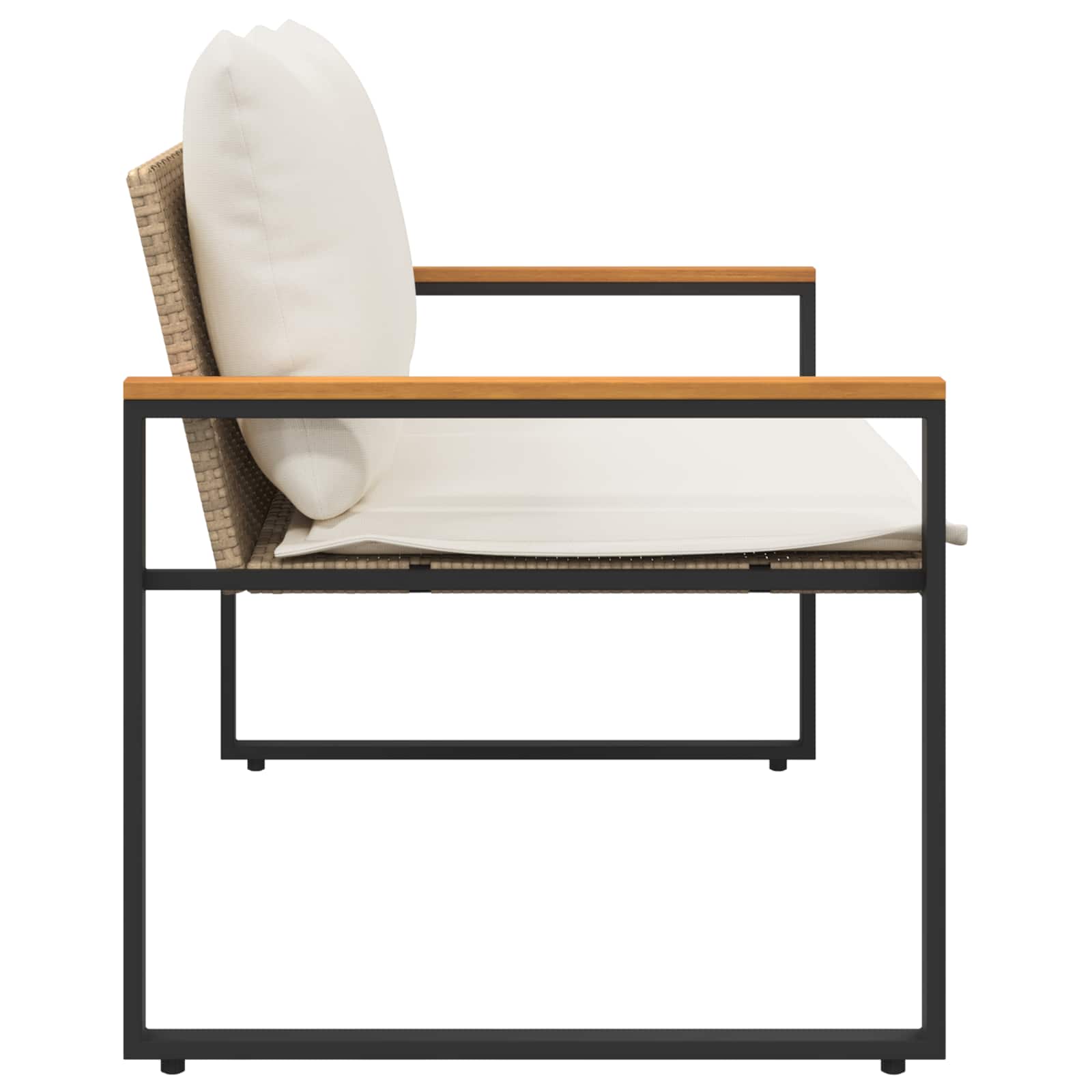 panchina Beige e Bianco Crema 115 x 65 x 72 cm Rattan | homemem39