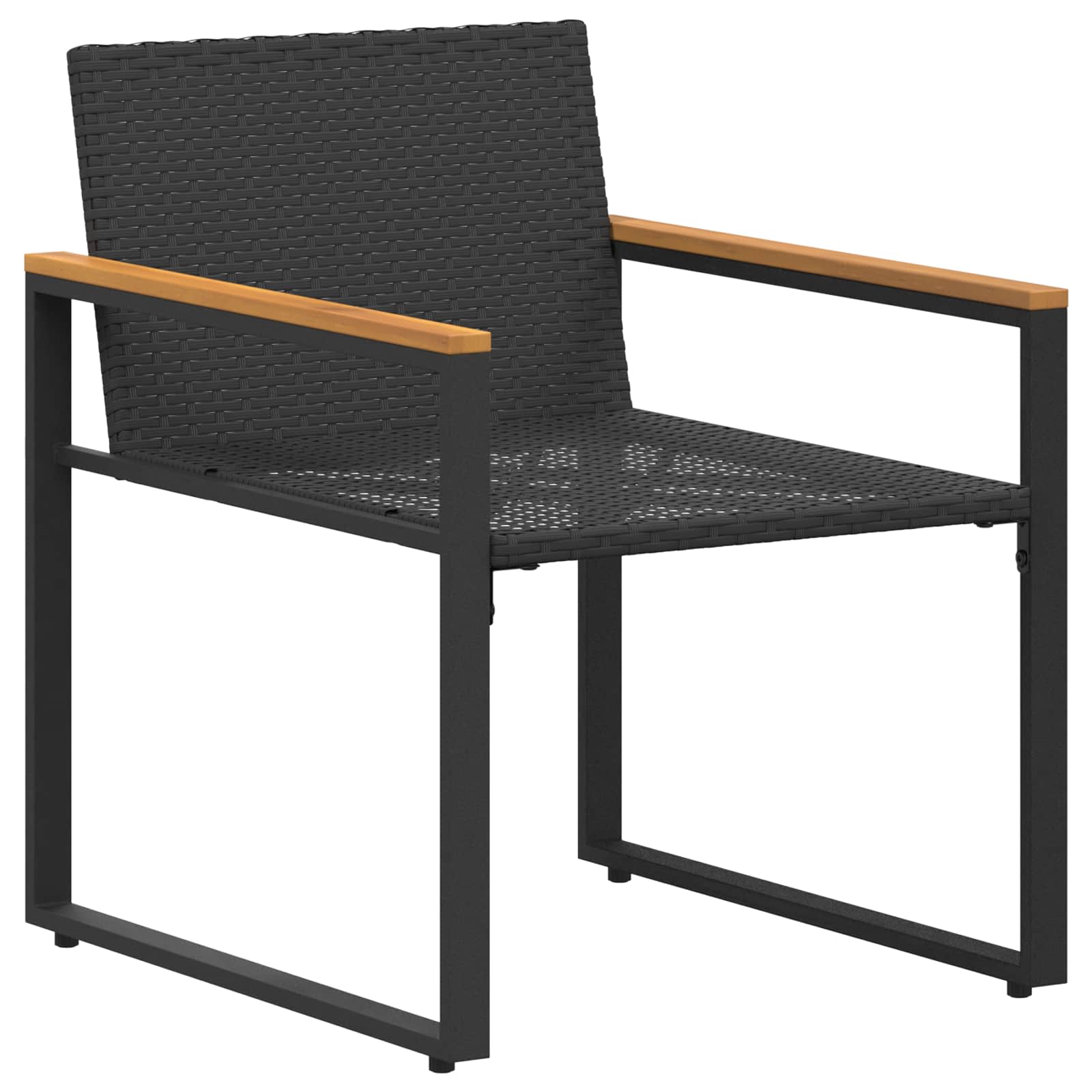 Set di Mobili con cuscino 3 pcs Nero e Bianco Crema Rattan | homemem39