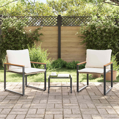 Set di Mobili con cuscino 3 pcs Beige e Bianco Crema Rattan | homemem39