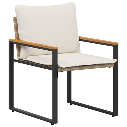 Set di Mobili con cuscino 3 pcs Beige e Bianco Crema Rattan | homemem39