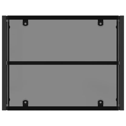 Set di Mobili con cuscino 3 pcs Grigio e Blu Navy Rattan