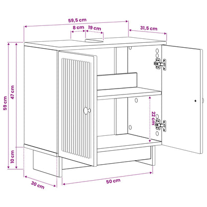 Armadio per Lavabo da Bagno EDE Nero 59,5 x 31,5 x 59 cm | homemem39