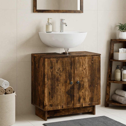 Armadio per Lavabo da Bagno EDE Rovere Fumo 59,5 x 31,5 x 59 cm