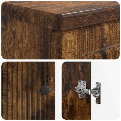 Armadio per Lavabo da Bagno EDE Rovere Fumo 59,5 x 31,5 x 59 cm