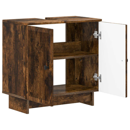 Armadio per Lavabo da Bagno EDE Rovere Fumo 59,5 x 31,5 x 59 cm