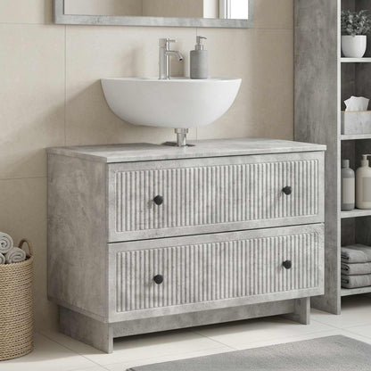 Armadio per Lavabo da Bagno EDE Grigio Cemento 82 x 41 x 59 cm