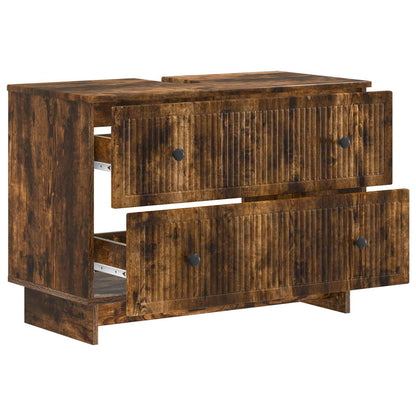Armadio per Lavabo da Bagno EDE Rovere Fumo 82 x 41 x 59 cm | homemem39