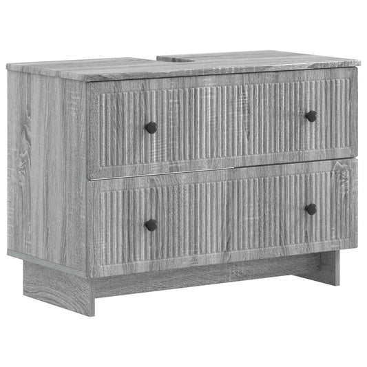 Armadio per Lavabo da Bagno EDE Sonoma grigio 82 x 41 x 59 cm | homemem39